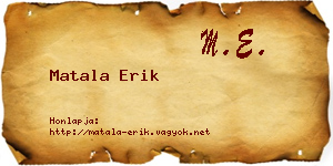 Matala Erik névjegykártya