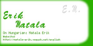 erik matala business card